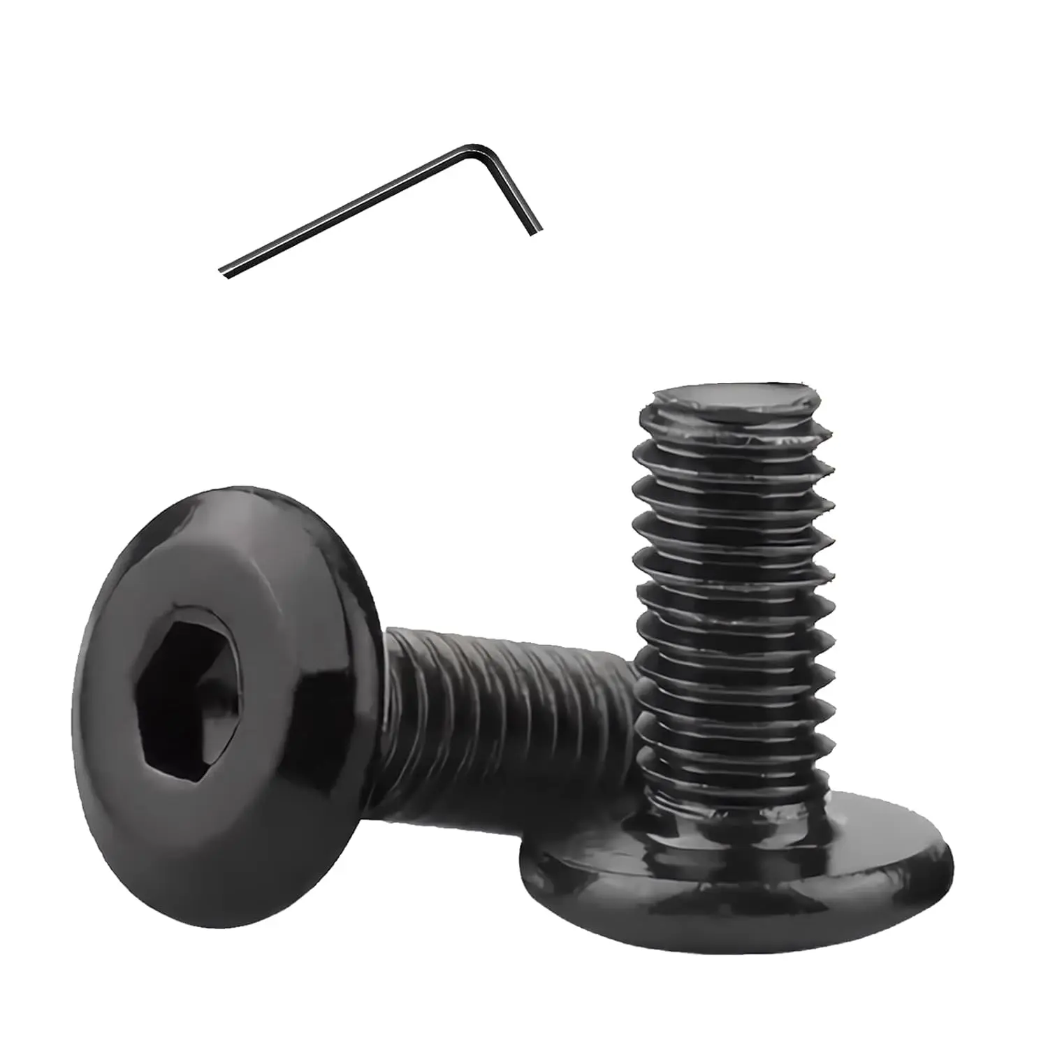 M6-1.0 x 15mm,20-Pack Black Flat Head Hex Socket Cap Screw Bolts,304 Stainless Steel,Fully Threaded M6 Bolts,Metric Fasteners for Furniture