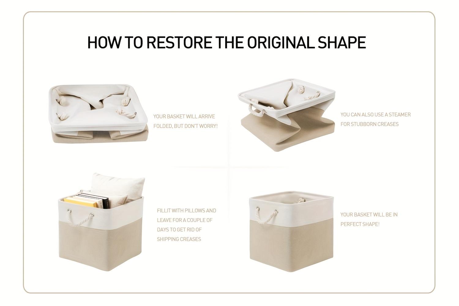 LOVEWE 6Packs Heavy-Duty Foldable Fabric Storage Boxes |   11x11x11 Cube Organizers with Reinforced Handles |   Sturdy Stackable Containers Suitable for Home, Office, Pantry,, or Organization - Space-Saving Design