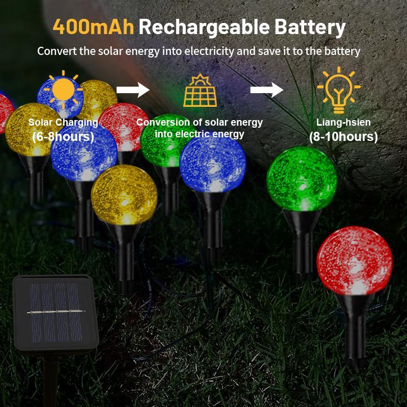 Solar Powered LED Light, 1 Count Waterproof LED Light, Outdoor Decorative Light for Garden, Yard, Lawn, Party, Wedding, Festival