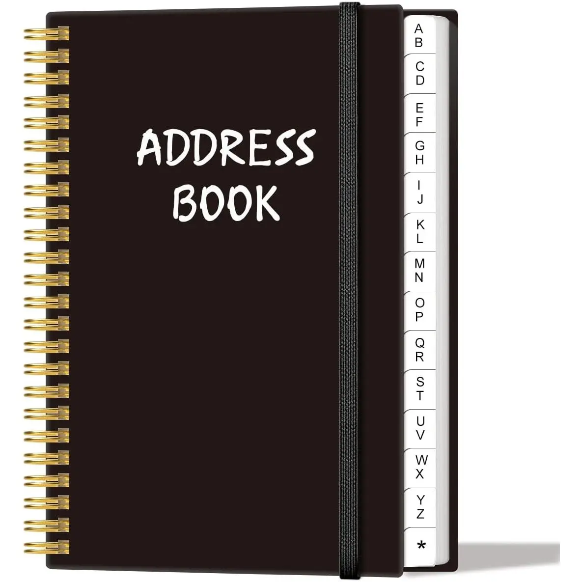 Address Book with Alphabetical Tabs - Telephone & Address Book with Address Contacts, Special Date, Phone, Birthday & Internet Login Password for  and Office, 4.3" x 6.2", Black