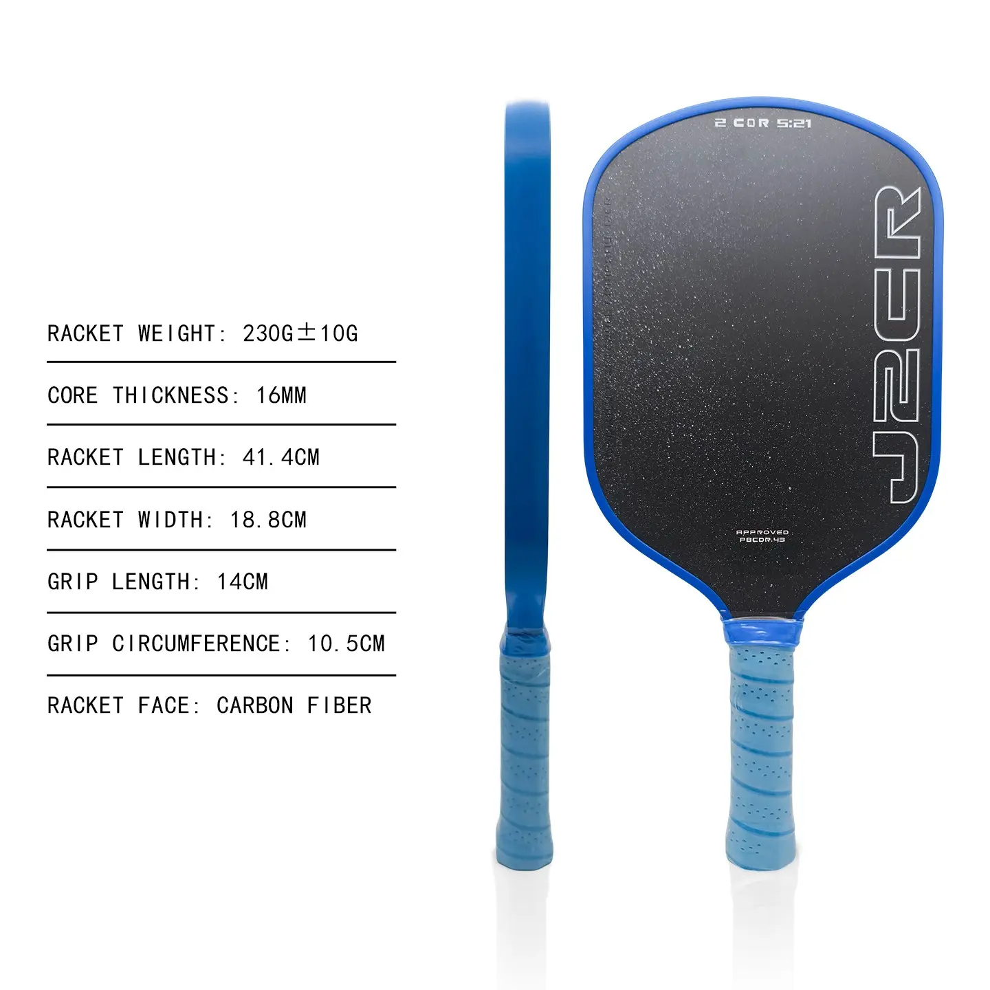 5th Generation Heat Pressed Pickleball Paddle, Rough Sand Texture, Cfc Carbon Fiber Core, High Friction, High Elasticity, J2cr Model