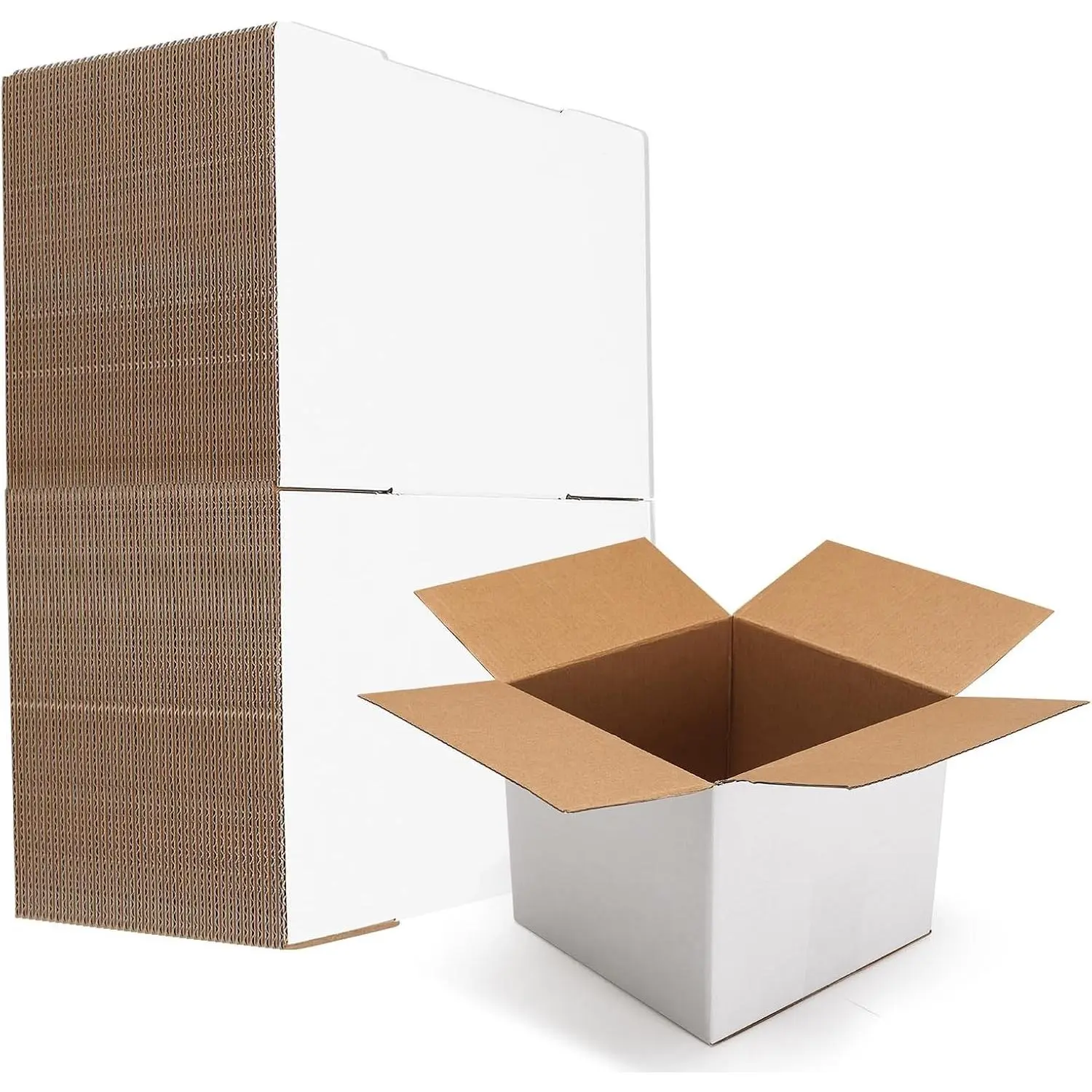 40 Pack 5x5x5 White Corrugated Shipping Boxes, Cardboard Boxes for Mailing, Packaging, Small Business