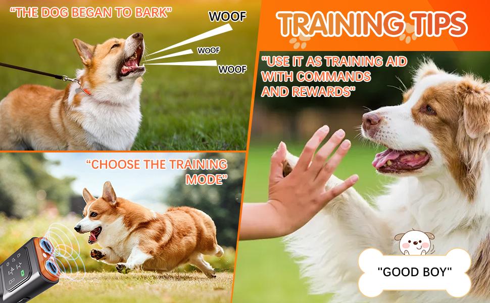 Dog Bark Deterrent Devices, Ultrasonic Anti Barking Device for Dogs Can Stop Bad Behavior, Portable Dog Training Device, with HD Display and LED Flashlight, No Need Yell Or Swat, Just Point to A Dog