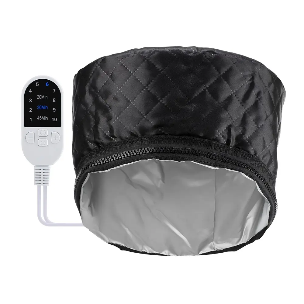 Hair Steamer for Natural Hair Home Use Haircare w/10-level  3-speed timer,Heats Up Quickly, Heat Cap for Deep Conditioning - Thermal Heat Cap for Black Hair, Great for Deep Conditioner (Black)