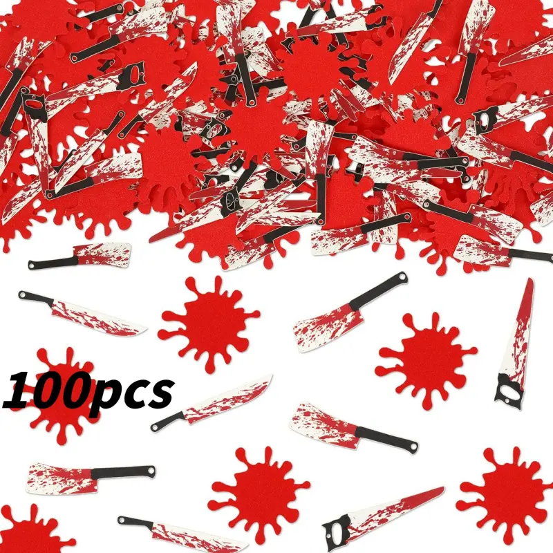 100 pieces of Halloween multi-color confetti sets, suitable for decorating the tabletop with scattered confetti, for holiday parties and celebrations.