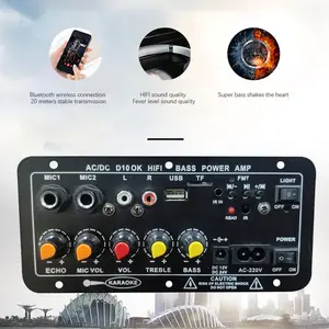 D10 Bluetooth-compatible Amplifier Board Module, Home Ktv Karaoke Outdoor Car Audio Subwoofer Amplifier Board with Remote Control, High-Quality Sound System