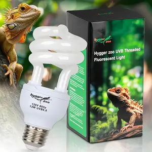 13W 5.0 UVA UVB Reptile Light Bulb UVB Lamp for Reptiles Suitable for Turtle Frog Snake Chameleon Ball Python Iguana Tank