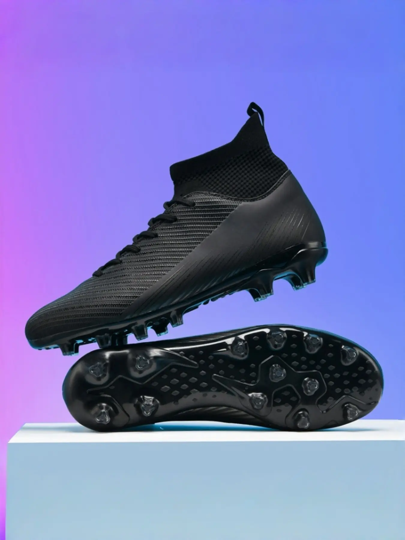 High-Quality Unisex Football Shoes, Durable Sports Cleats, All-Season Wear, Ag Nails, Suitable for Adults, Students, Teens, High Top Fg Boots
