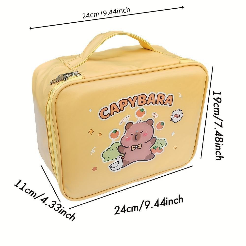 Cute Cartoon Capybara Design Stationery Set, Desk Supplies Set, 1 Set Including Pencil Case & Stationery, School Supplies for Students, Back To School Gifts