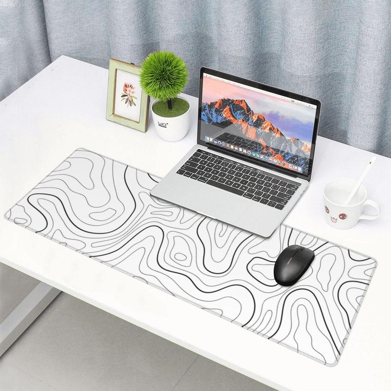 Large Gaming Mouse Pad with Stitched Edges, 1 Count Minimalist Desk Mat, Extended Mouse Pad with Anti-slip Base, Desk Pad for Keyboard & Mouse, Office Accessories, Corporate Work Desk Accessories