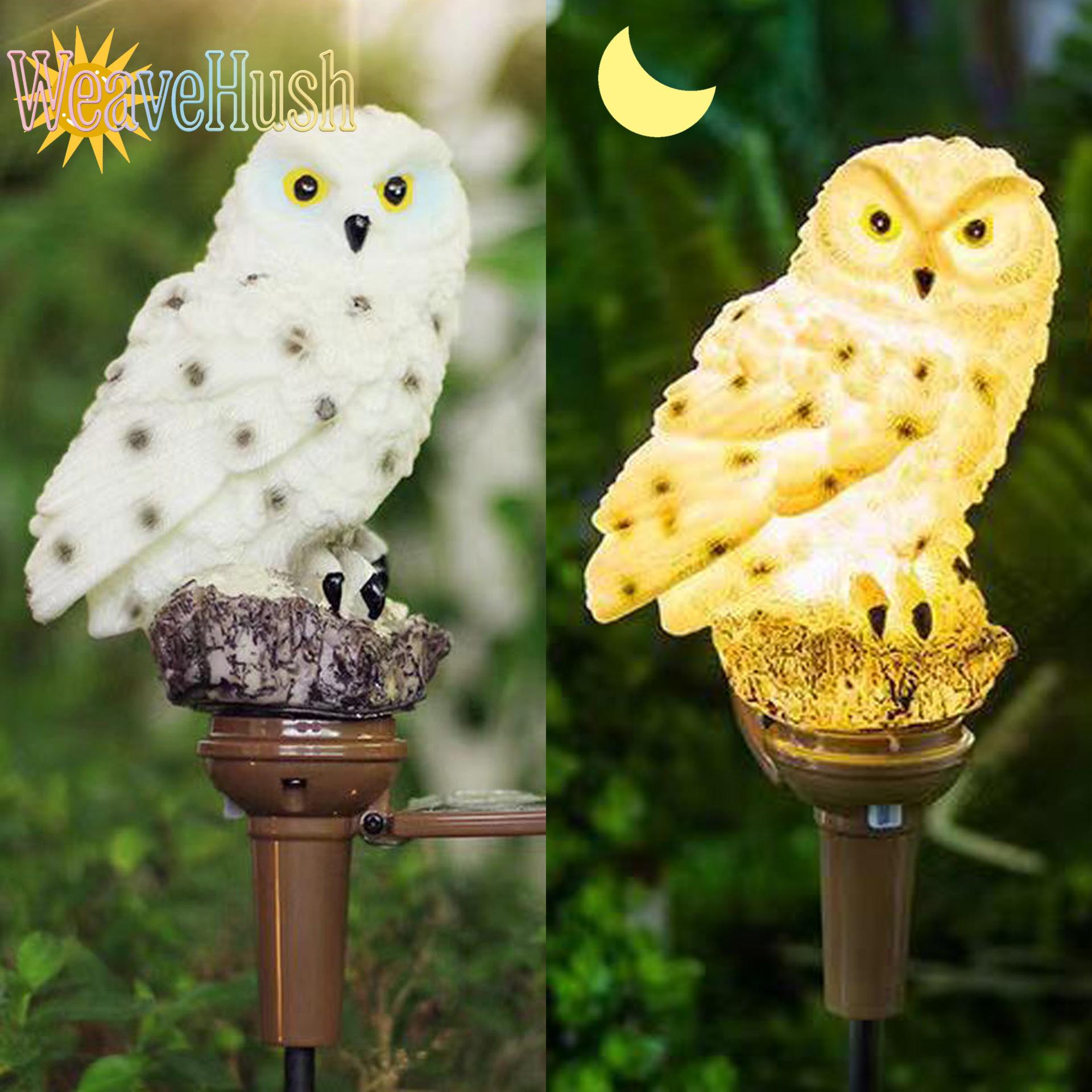 Solar Owl LED Garden Stake Light, Resin Outdoor Waterproof Lawn Light, Auto On/Off Solar Powered Landscape Light, Cute Animal Figurine Yard Decor for Patio, Pathway, Walkway & Garden Art Decoration