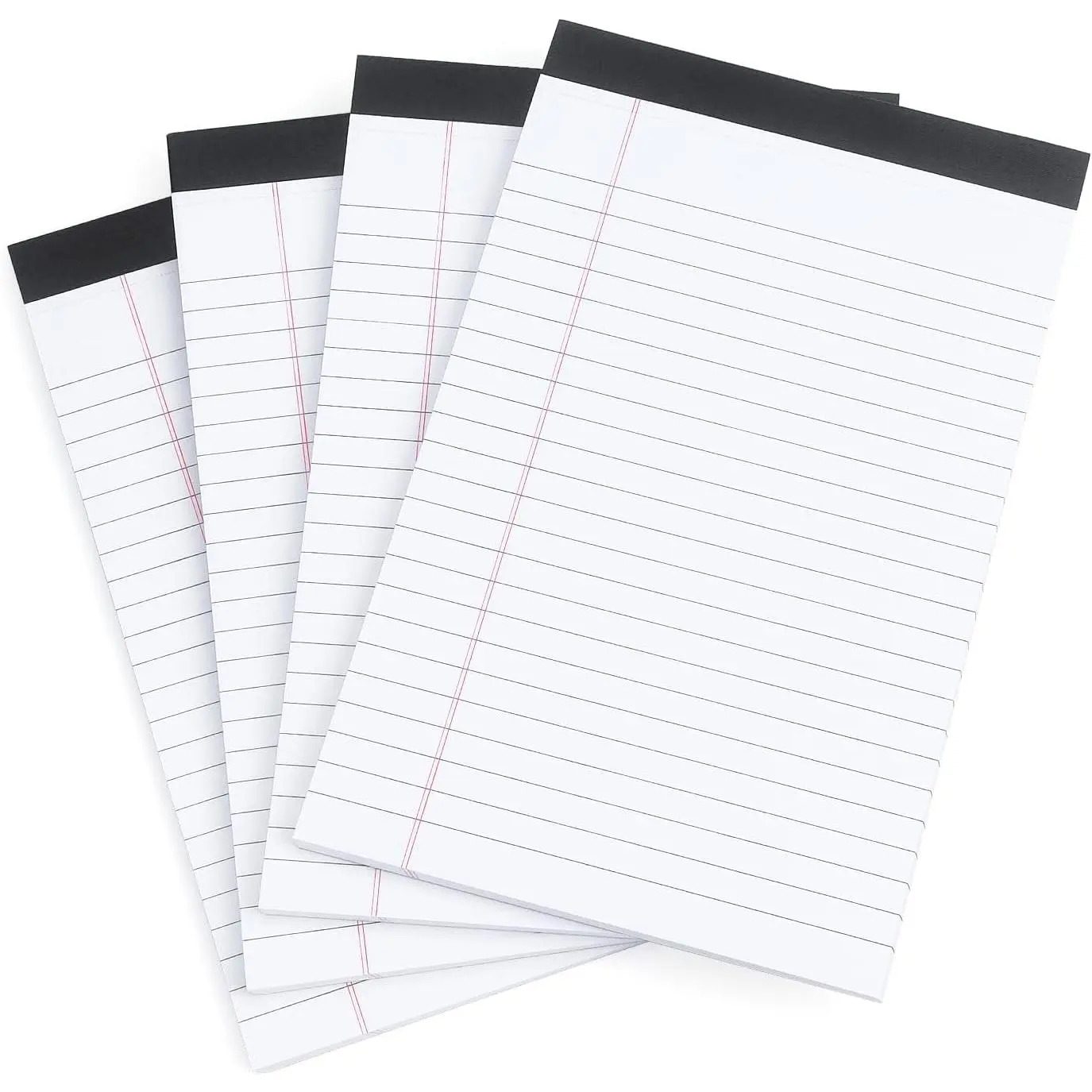Legal Pads 5 x 8 Inch Lined 50 Sheets, 4 Pack (White) | Lined pages, Thick paper, Easy , For Office & school