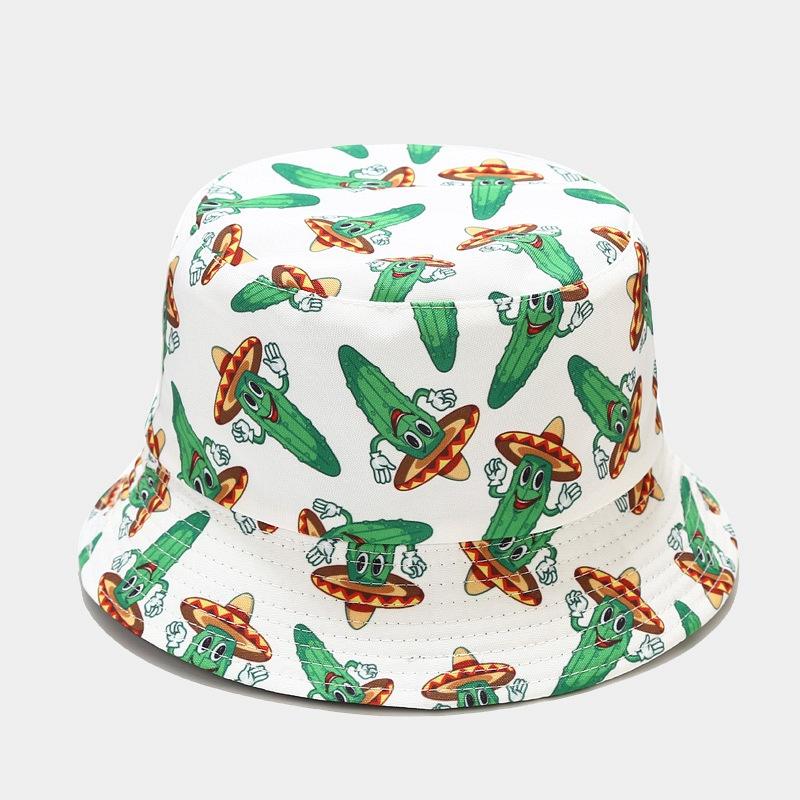 Wholesale bucket hat various vegetable pattern fisherman hat sun hat fedora hat pepper cucumber eggplant wholesale price панама
