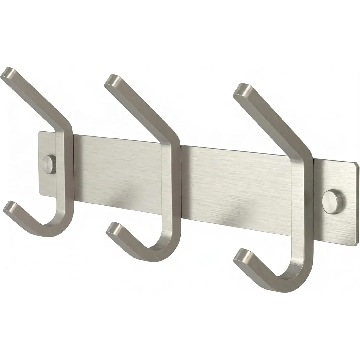 Small Coat Rack Wall Mount – Brushed Nickel 9 Inch Stainless Steel Hook Rail with 3 Heavy Duty Double Coat Hooks – Wall Mounted Coat Hanger for Entryway, Bathroom, Bedroom, Towel, Hat Organizer