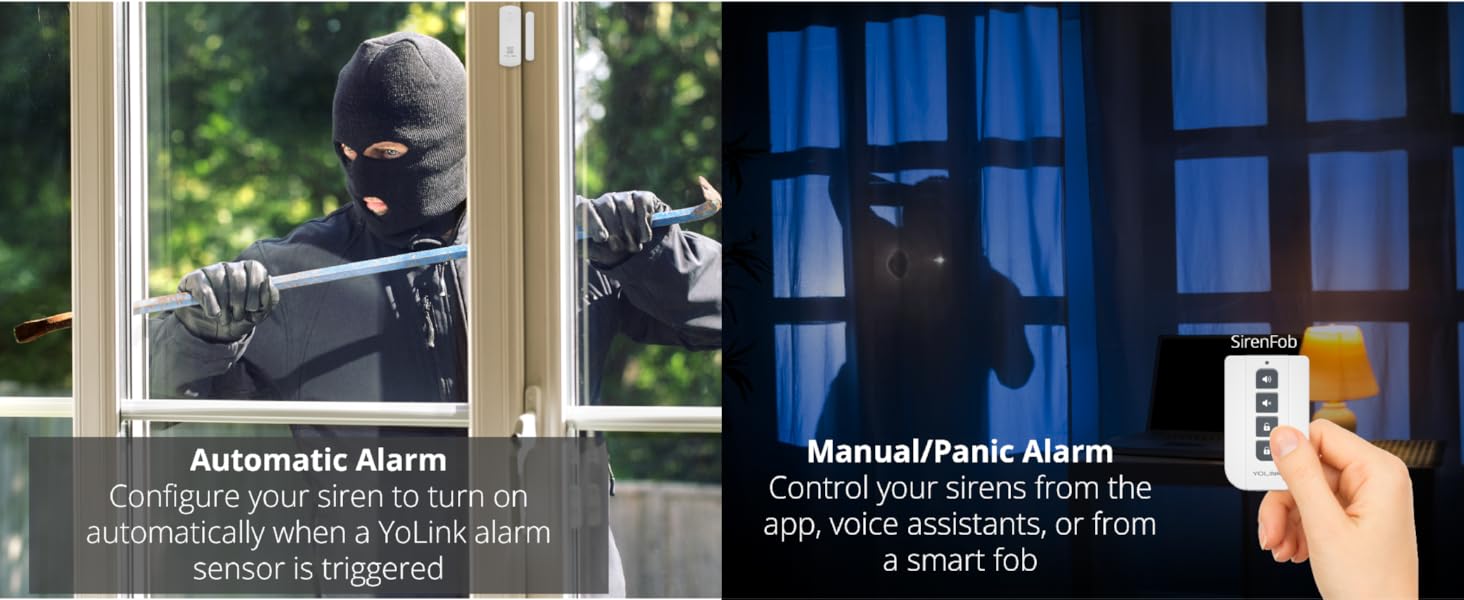 Smart Siren Alarm, Wireless Home Security Alarm with 110 dB Loud Audible Alerts, Remote Control, Compatible with Alexa, Google, Home Assistant, IFTTT - Hub Required