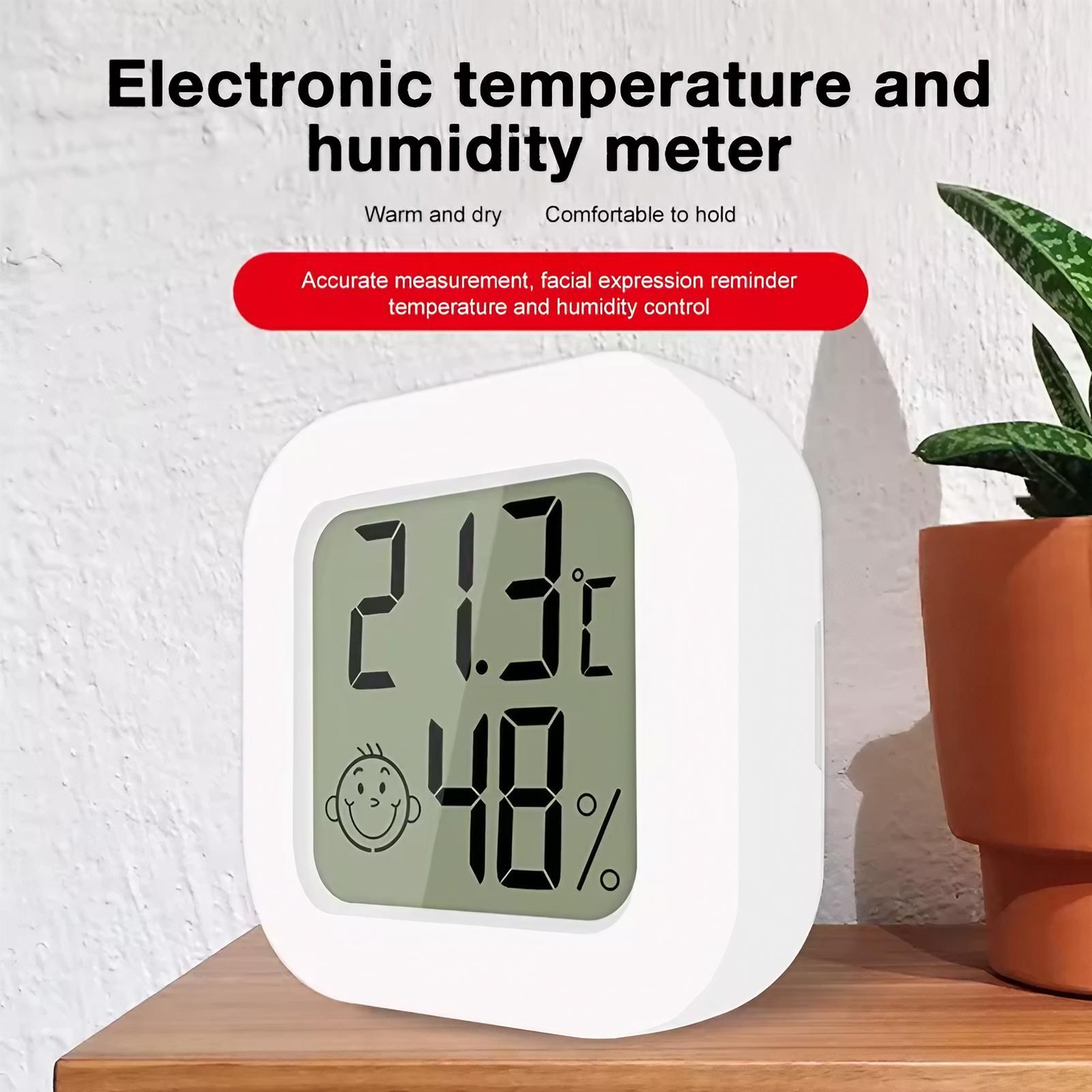 Mini Digital LCD Display Thermometer, 1 Count High Accuracy Temperature Sensor, Batteries Powered Household Humidity Meter, Indoor Temperature Measuring Instrument