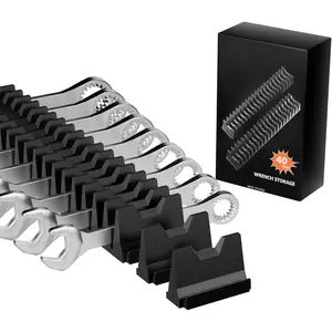 40PCS Modular Wrench Organizer Wrench Holder - Wrench Tool Organizers  Tool Drawer Storage, Wrench Storage Set with Metric & SAE Label, Wrench Rack Tool Gift  Professional Mechanics Men, Black