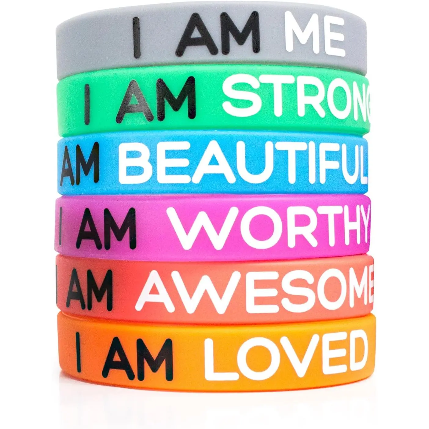 Wristbands Rubber Band Bracelets - Fun Motivational Wristbands for  and Adults