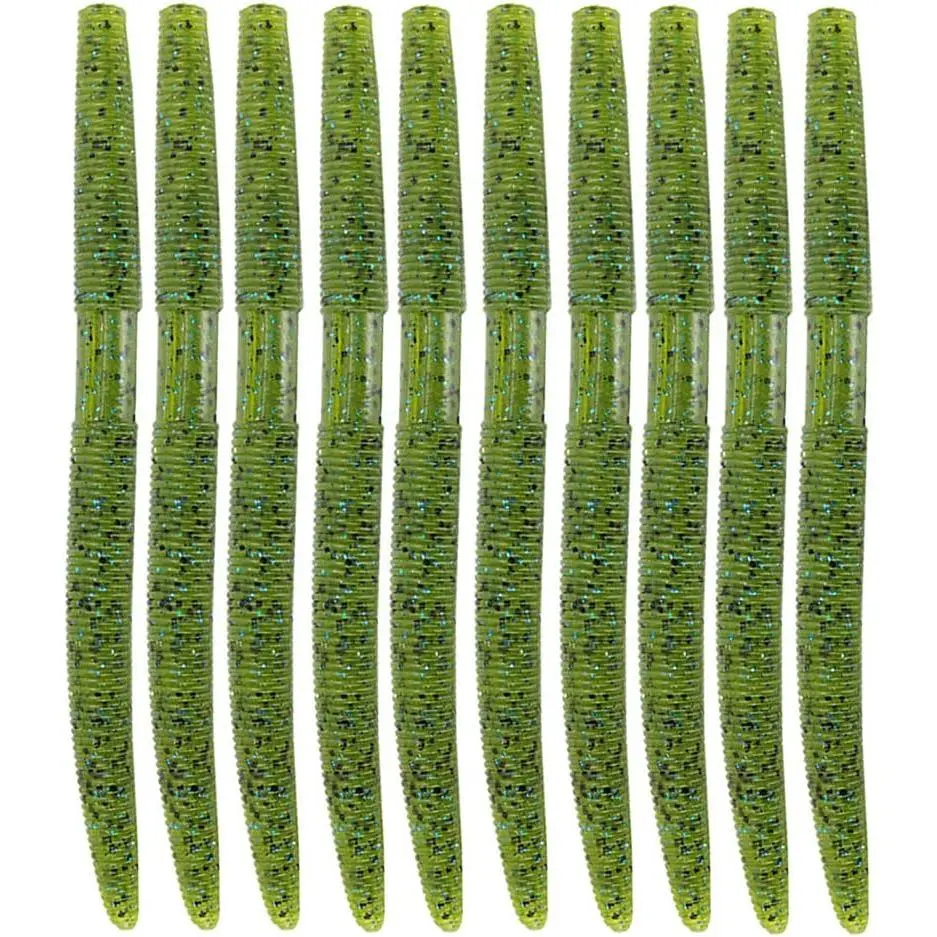 Synthetic Senko Worm Bass Fishing Lure - 5.3" Soft Plastic, Salt Impregnation, Ribbed Shape, Slow Sinking Swimbaits, Single Size