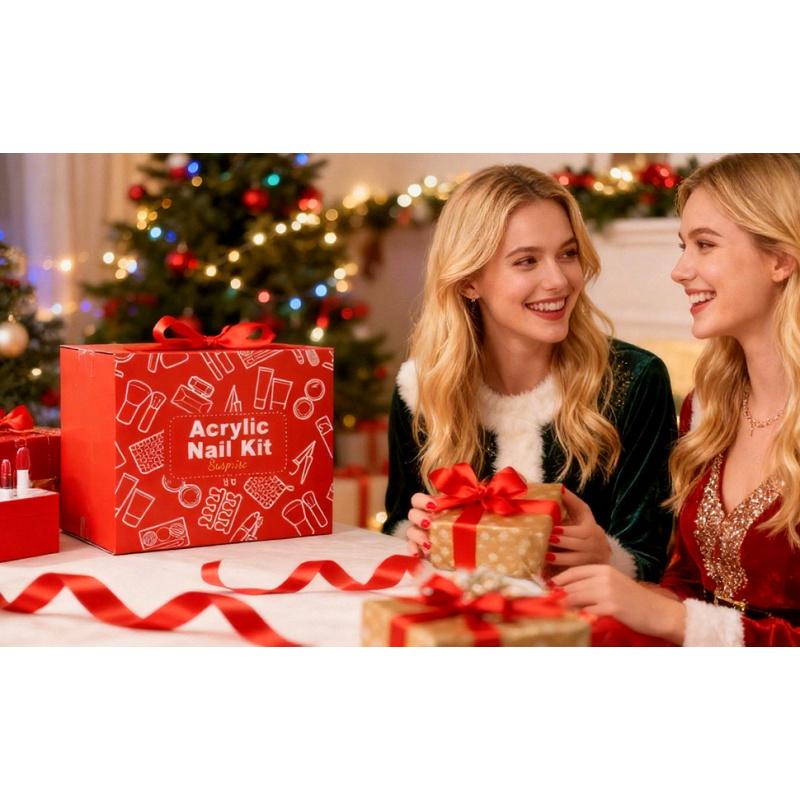 Acrylic Nail Kit with Drill Set for Beginners with Everything 12 Color Acrylic Powder Nail Decoration Tools Home Salon