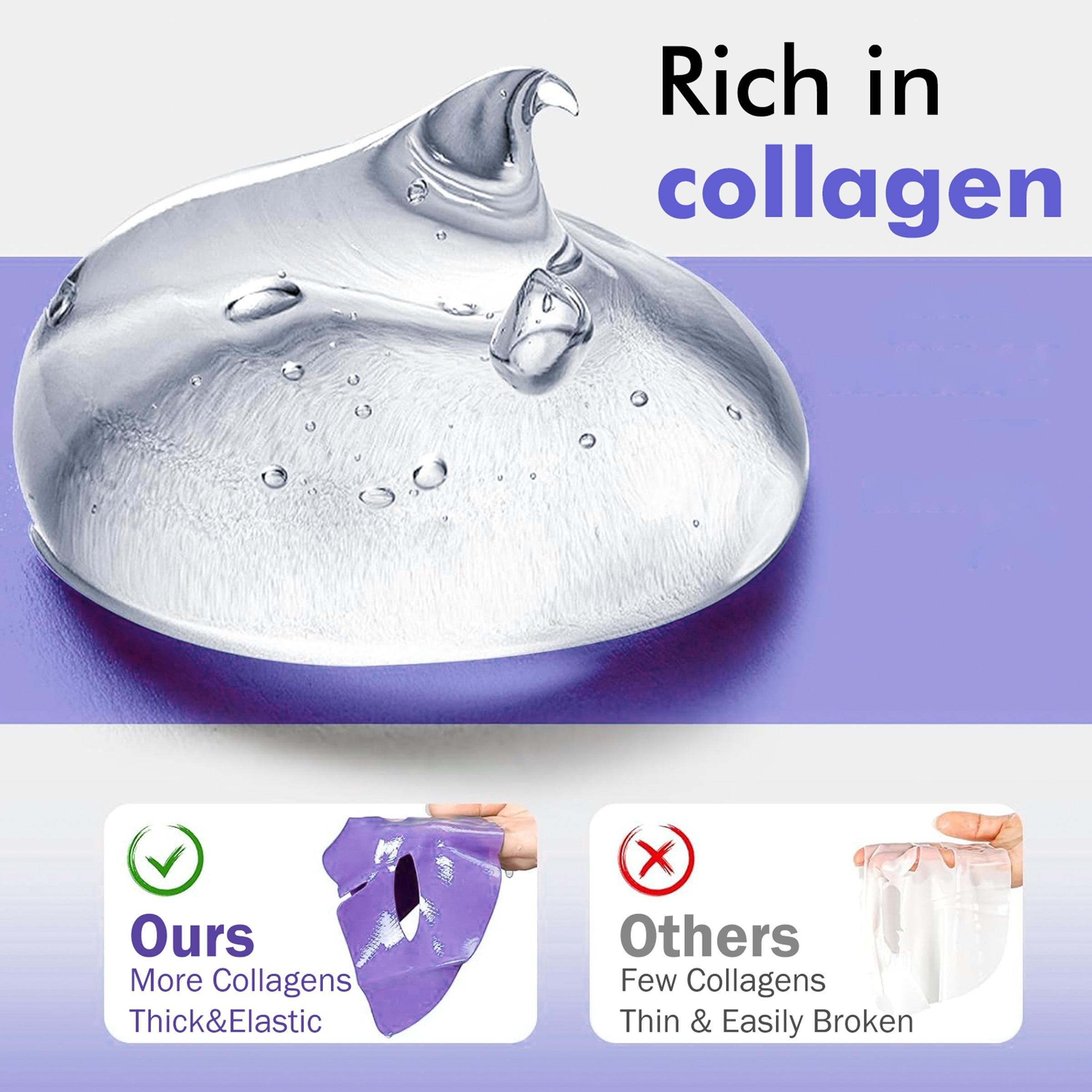 Powerful Moisturizing Bio Collagen Face Mask 8pcs for Deep Hydration, Alcohol-Free Formula for Soft Radiant Skin