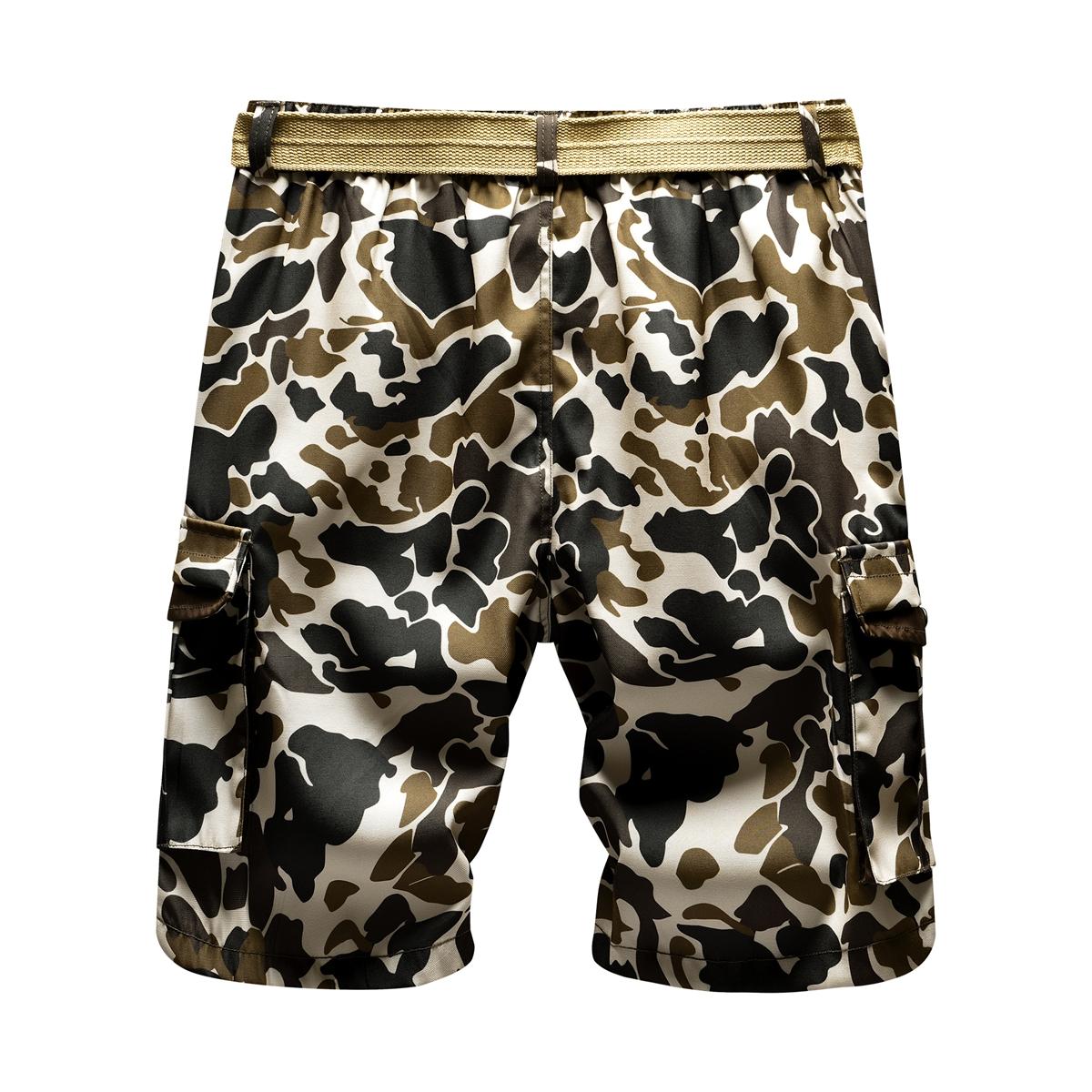Signature Camo Utility Kit Mens High-End Casual Shorts with Exclusive Included Belt & Cargo Pocket Design for Style Collectors & Outdoor Enthusiasts