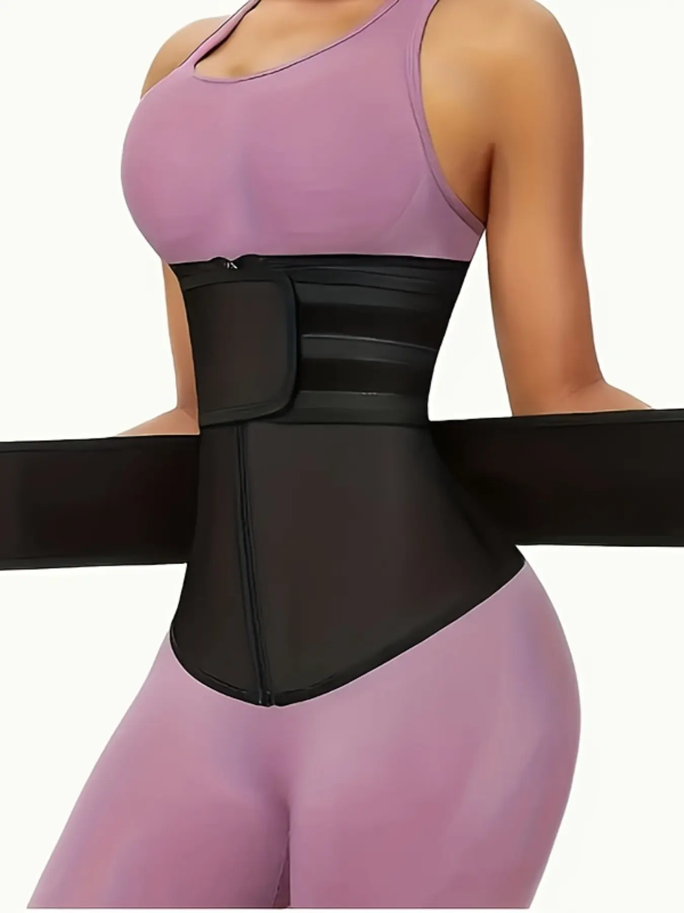 Women's Zipper Waist Trainer, Shapewear Sport Belt, Dual Layer Compression Design, Ideal for Fitness Training and Daily Wear, Comfortable and Stylish