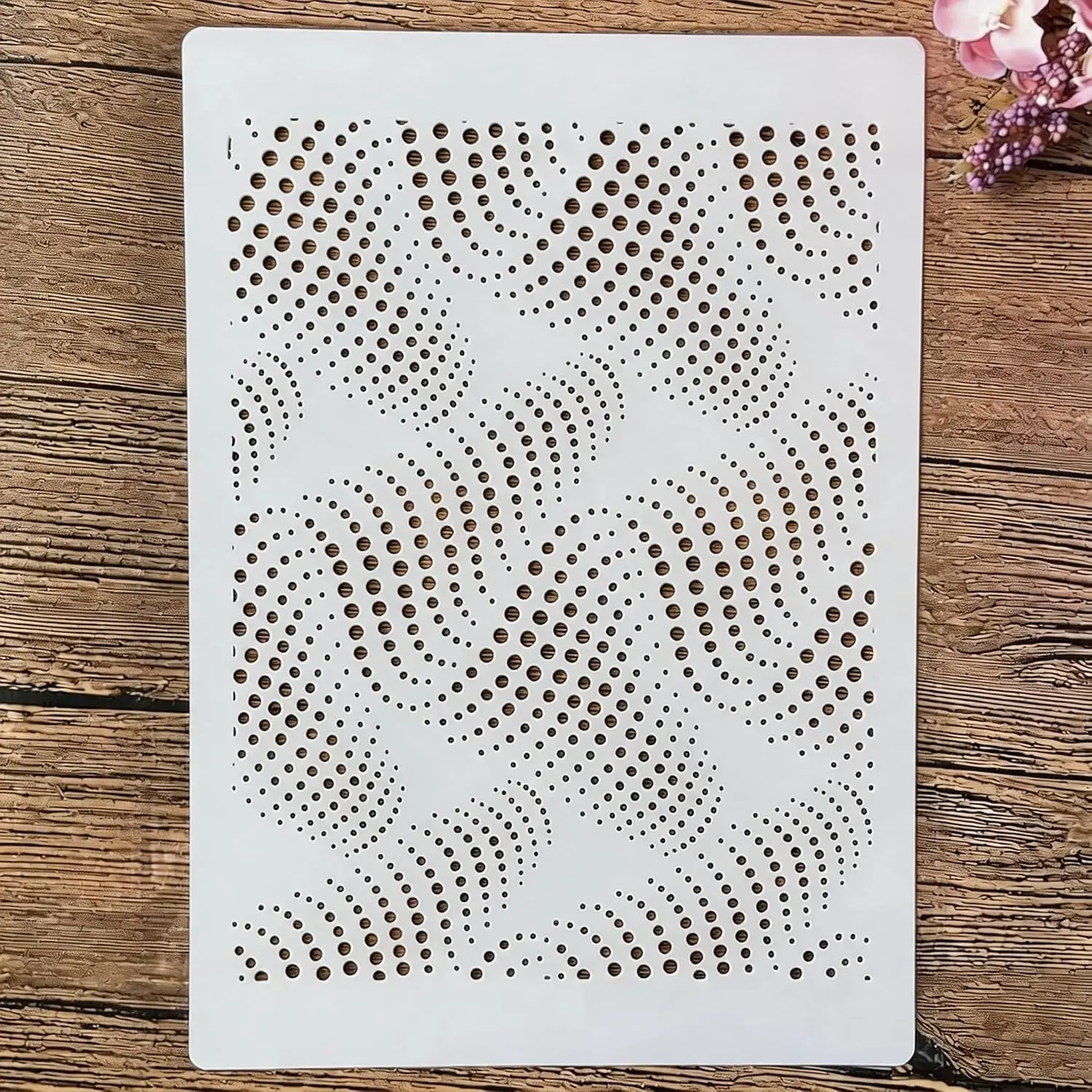 A4  Wavy Stencil for Painting | Dot Wave Geometric Layering Template, DIY Wall Art,  Furniture, Scrapbook & Crafts (8.3x11.7inch)