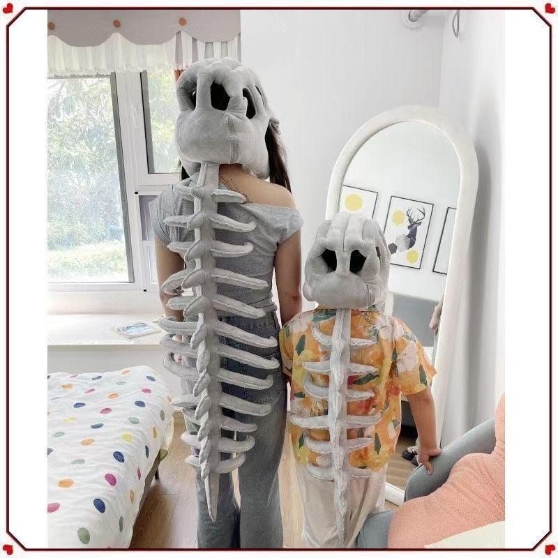 New dinosaur skeleton funny hood hat children's plush toys boys doll funny skeleton cross-border