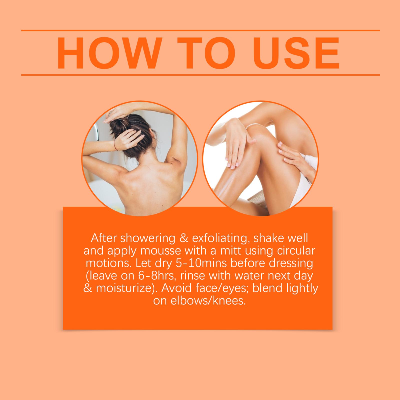 HANCHOBIT Daily Tanning Foam Mousse Even Skin Tone Long-lasting Gentle Moisturizing Body Care Mousse