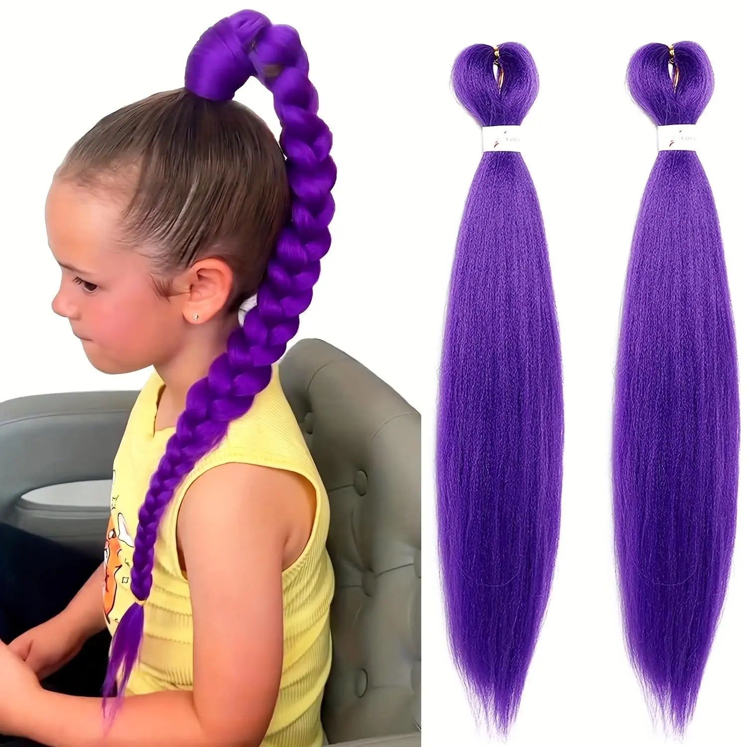 Skpop Cosplay Wig for Kids, European Style Heat Friendly Synthetic Big Braids, Colorful Voluminous High-Temperature Fiber Braids, Gradient Hip-Hop Dreadlocks