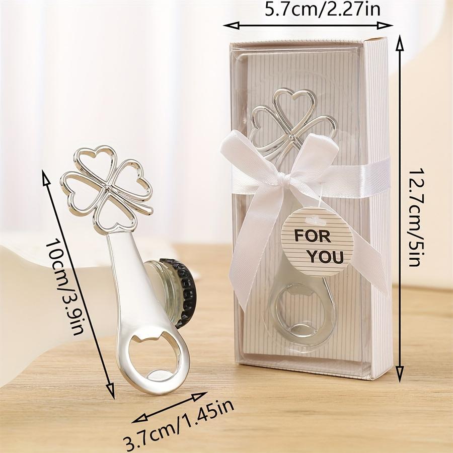 Customizable Heart Bottle Opener with Corkscrew - Personalized Zinc Alloy Beer Bottle Opener for Weddings, Parties, And Birthdays - Elegant White Boxed Beer Bottle Opener