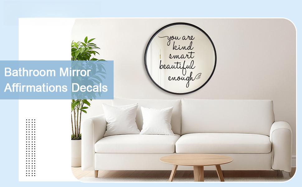 SITAKEYFMHK Create a cozy, confident vibe with pink affirmation decals!Cute "You Are Kind Smart Beautiful Enough" stickers add warmth to bathroom mirrors, daughter’s bedroom, and vanity areas daily🌸