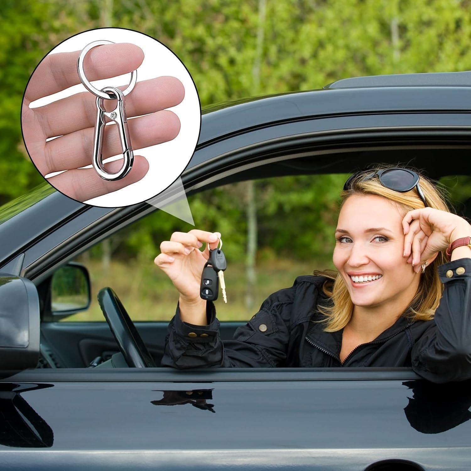 Durable Zinc Alloy Keychain, 4 Counts Metal Buckle Portable Keychain, Car Keychain, Spring Buckle Keychain, Quick Release Keychain, Men & Women Keychain, Keyring, Teenage Girl Gifts, Lightweight Keychain, Accessories