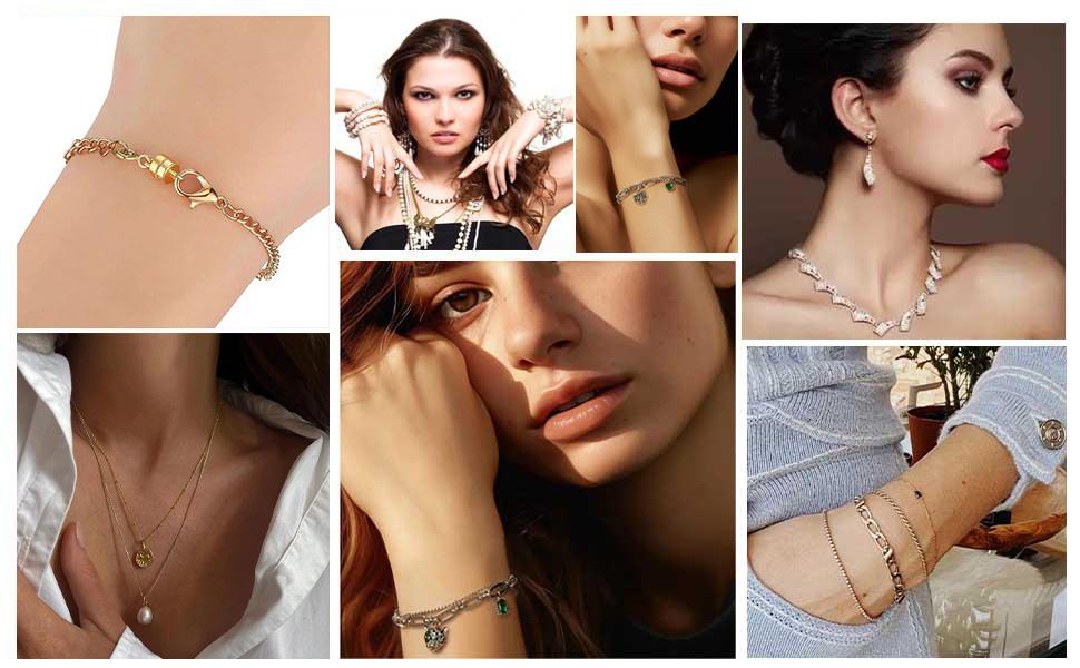 925 Silver Double Lobster Magnetic Necklace Clasps, Magnetic Necklace Clasps and Closures, Double Lobster Clasp Magnetic Jewelry Clasps for Necklaces (10pcs | Gold Silver)