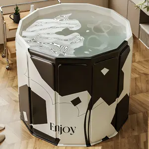 Adult hot water bath tub, cold water soaking tub, full-body bath tub for adults at home, can also be used as a storage tub, with a non-slip base - durable, easy to store, odorless, foldable - suitable for small spaces, travel, and holiday gifts - a bathro