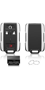 2PCS 4 Buttons Car Remote Key Fob Compatible for 2014-2018 GMC Sierra Chevrolet Silverado 1500 2500 3500, Chevrolet Colorado GMC Canyon 2015-2021