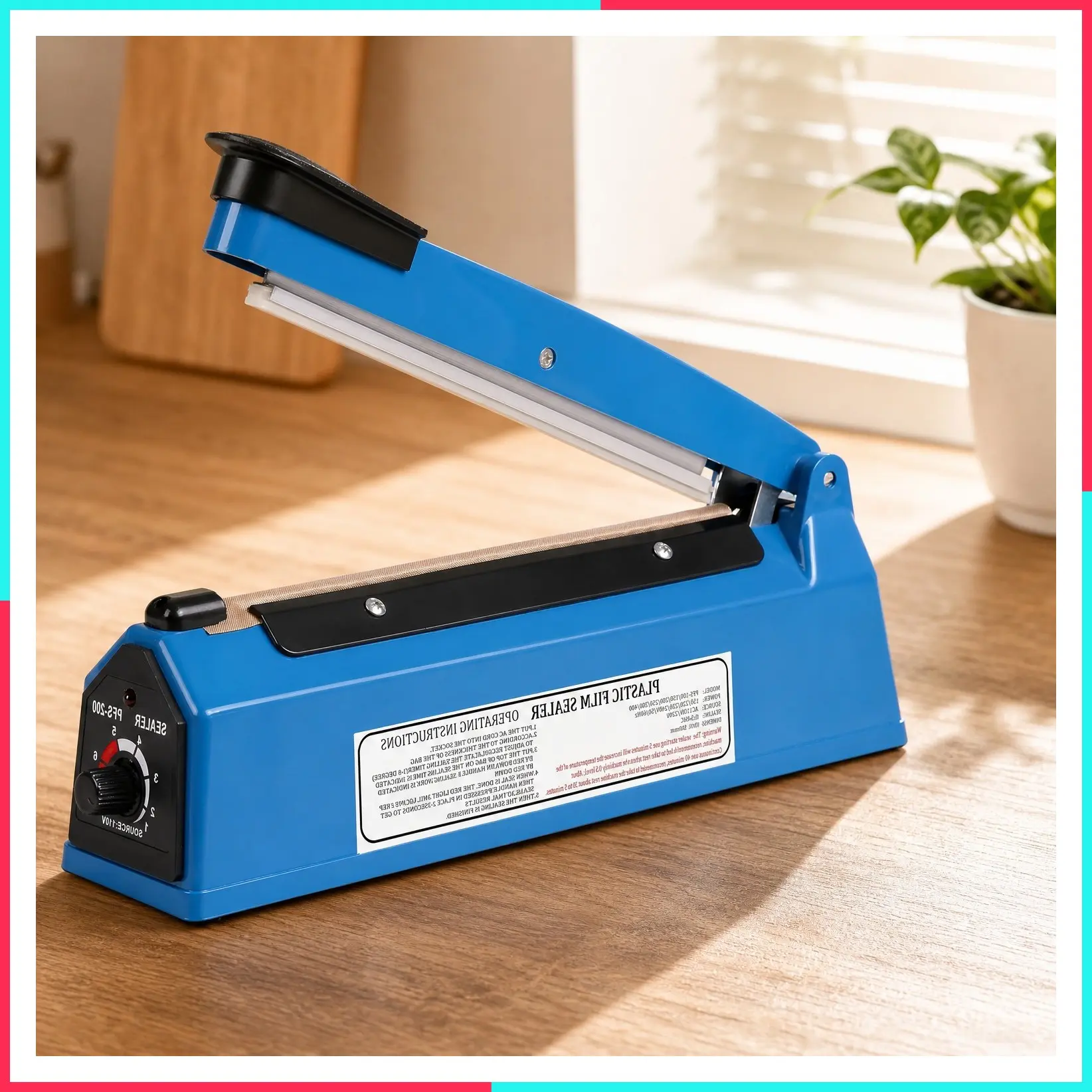 12 Inch Manual Impulse Heat Sealer for Plastic PE PP Bags with Extra Replacement Element and Grip