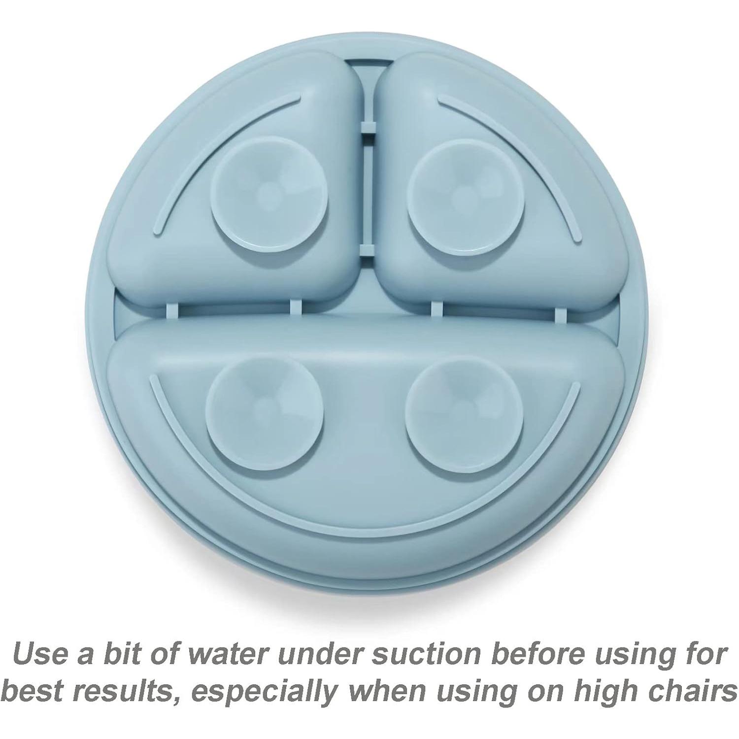 Silicone Baby Feeding Bowl with Suction Cup, 3-grid Design Baby Feeding Plate, Microwave Safe & Non-slip Food Container for Home & Outdoor