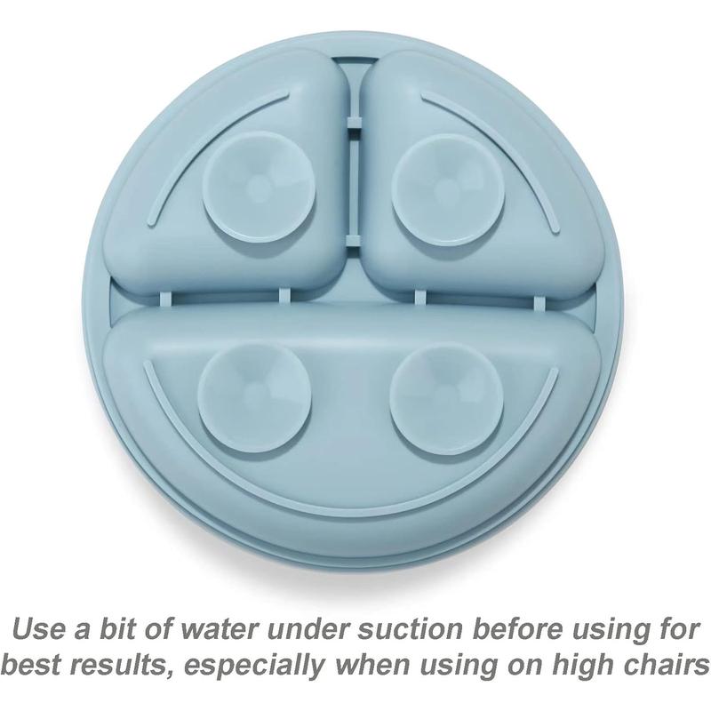Silicone Baby Feeding Bowl with Suction Cup, 3-grid Design Baby Feeding Plate, Microwave Safe & Non-slip Food Container for Home & Outdoor
