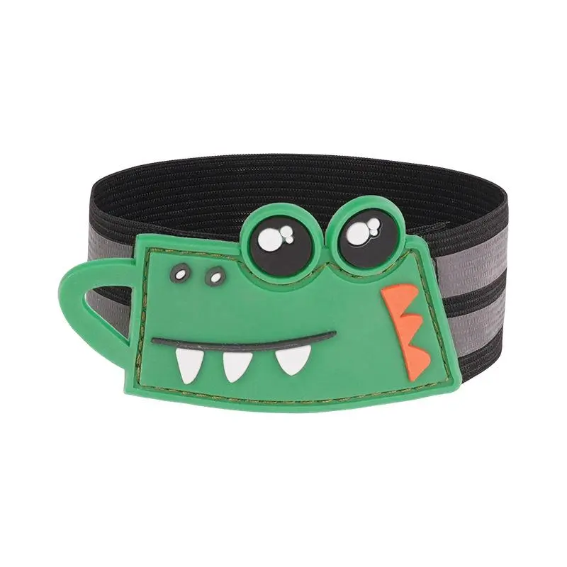 Unisex Cute Crocodile Reflective Elastic Strap - High Visibility Biking Gear, Cycling Trouser Cuff Band, Multi-Purpose Wristband for Night Running & Outdoor Activities