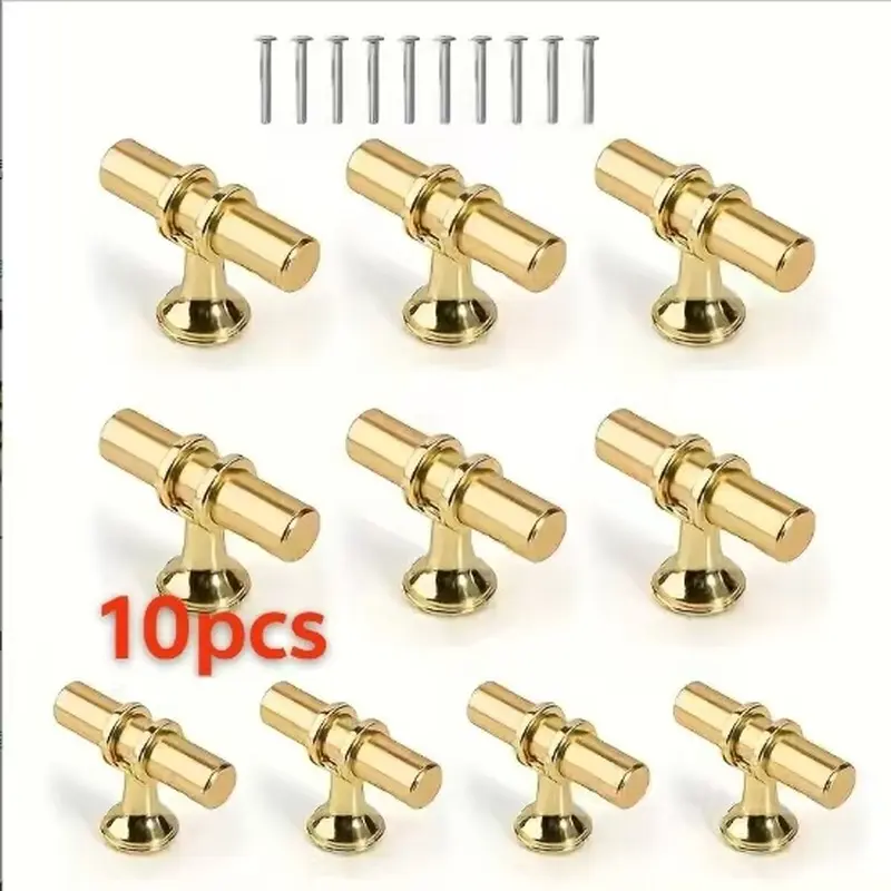 10pcs single-hole trumpet holder modern minimalist Nordic wardrobe door gold copper drawer handle black extended American aluminum alloy cabinet handle