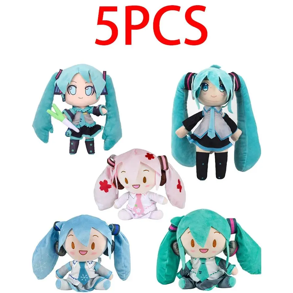 Adorable Hatsune Miku Plush  Fluffy Anime Stuffed Doll with Signature Pigtails  Cuddly Figure for Collectors & Gift Giving