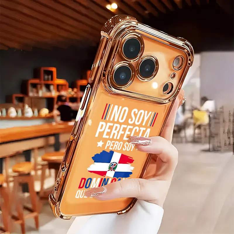 Dominican Republic Flag National Pride Text Print Phone case for iPhone 17 Air 16 15 16e 14 13 12 11 Pro Max Plus X XS Full Body Protection Shockproof Soft Silicone Cover Four-corner Thickened