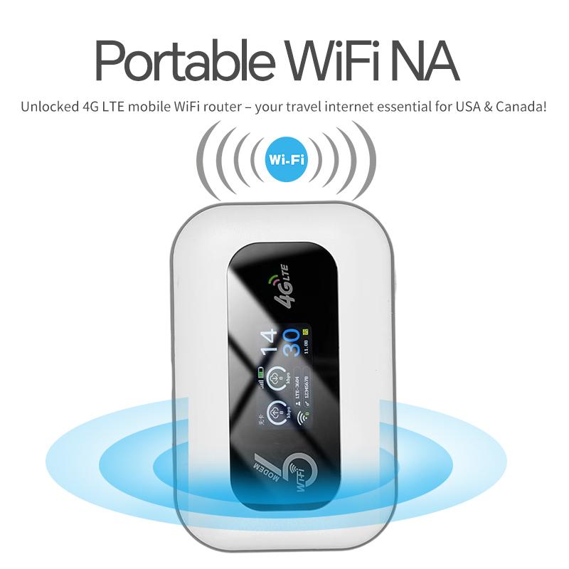 4G LTE WiFi6 Portable Hotspot with SIM Card Slot for USA Travel and Road Trips Featuring Up to 286Mbps Fast Internet LED Digital Display and 3000mAh Battery Perfect for Remote Work Students Outdoor Camping and Family Vacation Internet