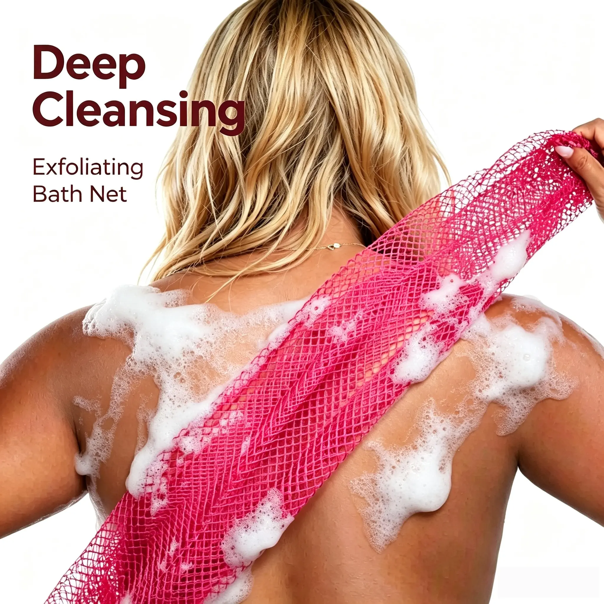 Authentic African Exfoliating Net Bath Sponge, Nigerian Ethical Purchase, Pore-Opening, Hygienic, Quick-Drying, Body Care Tool