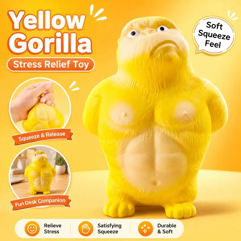 Yellow Gorilla Squishy Fidget Toy