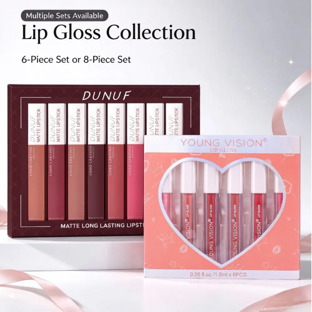 【Black Friday】High-End Liquid Lip Color Set, Glossy and Matte Finishes, Multi-Shade Lip Color, Perfect Makeup Gift