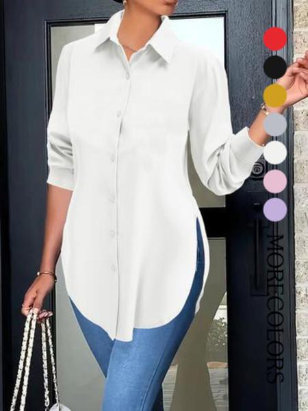 Elegant Fashion Women's Long Sleeve Shirt, Fitted Outer Shell, Moderate Fabric Thickness, Casual Style, Spring & Fall Wear