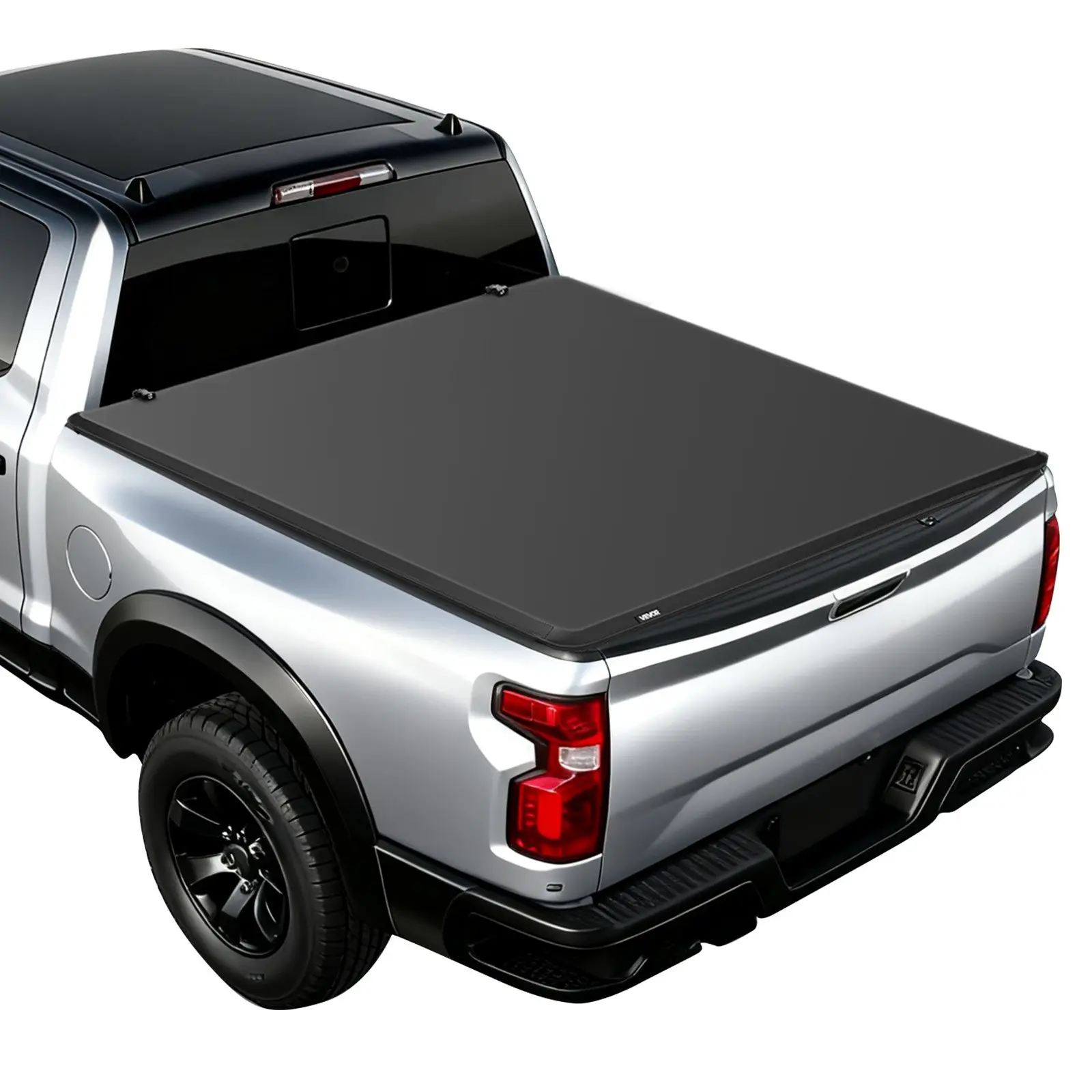 VEVOR Soft Quad-Fold Truck Bed Tonneau Cover, Compatible with 2019-2026 Dodge Ram 1500 (Incl. Classic New) 6.4 ft (76 in) Bed Without Rambox, Split Tailgate, Waterproof Folding Truck Tonneau Cover